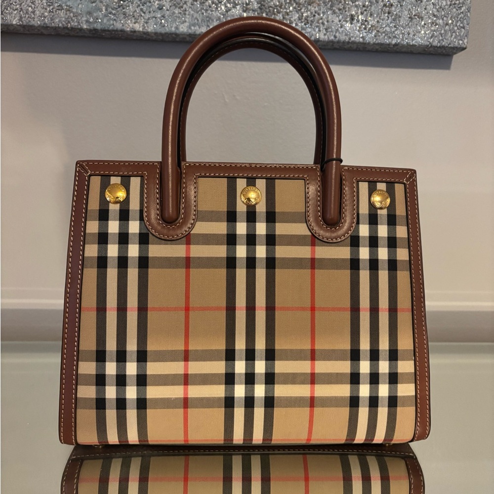 Burberry Tan and Brown Mini Bag - Picture 6 of 10